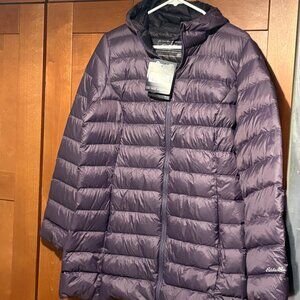 Eddie Bauer Sz L WR Cirruslite Down Park Grape $186
